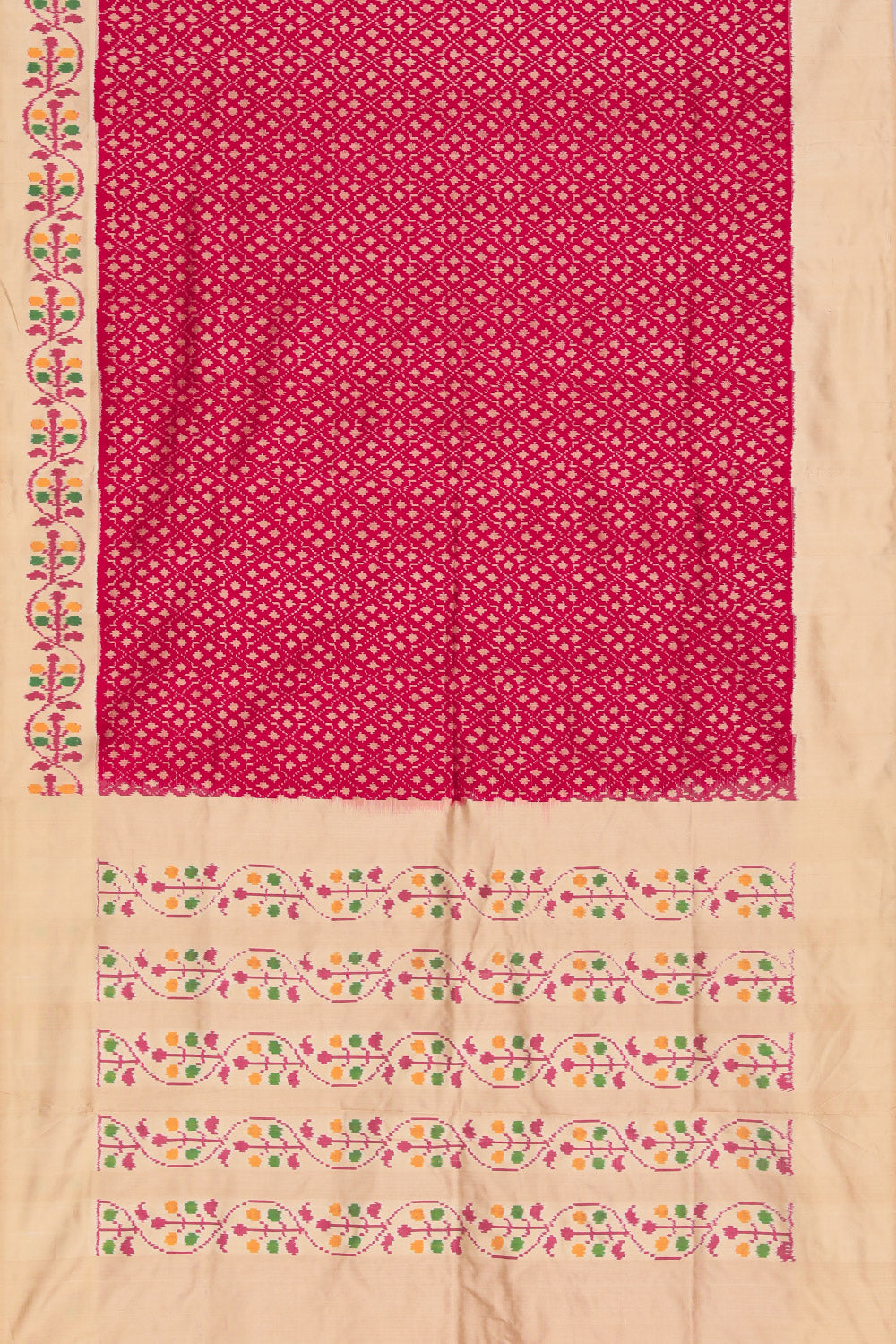 Image of Pochampally Silk Ikat Pink Saree